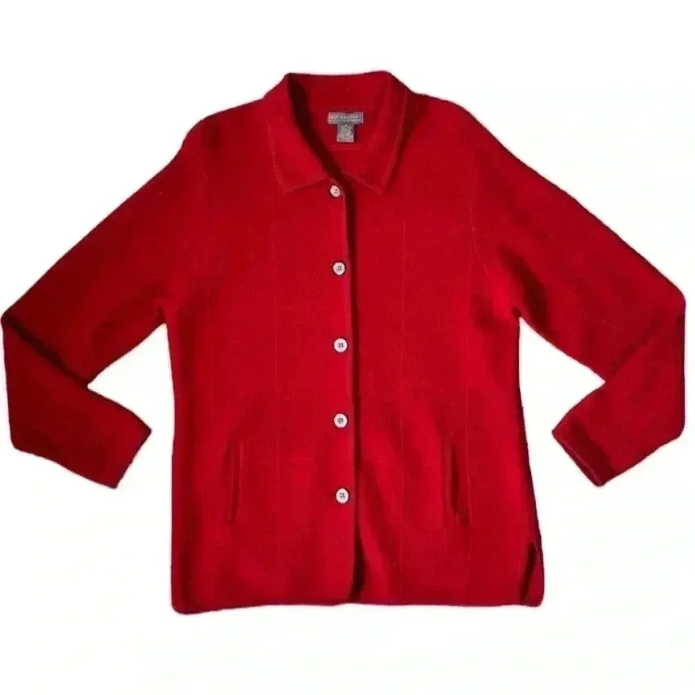 Women's Red Button-Up Jacket
